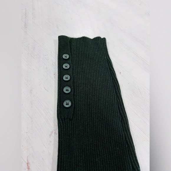 Anthropologie Maeve Button-Sleeve Turtleneck in Holly Green Size XL $90 - Picture 4 of 11